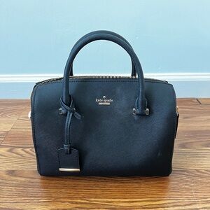 Kate Spade Black Satchel with Gold Accents